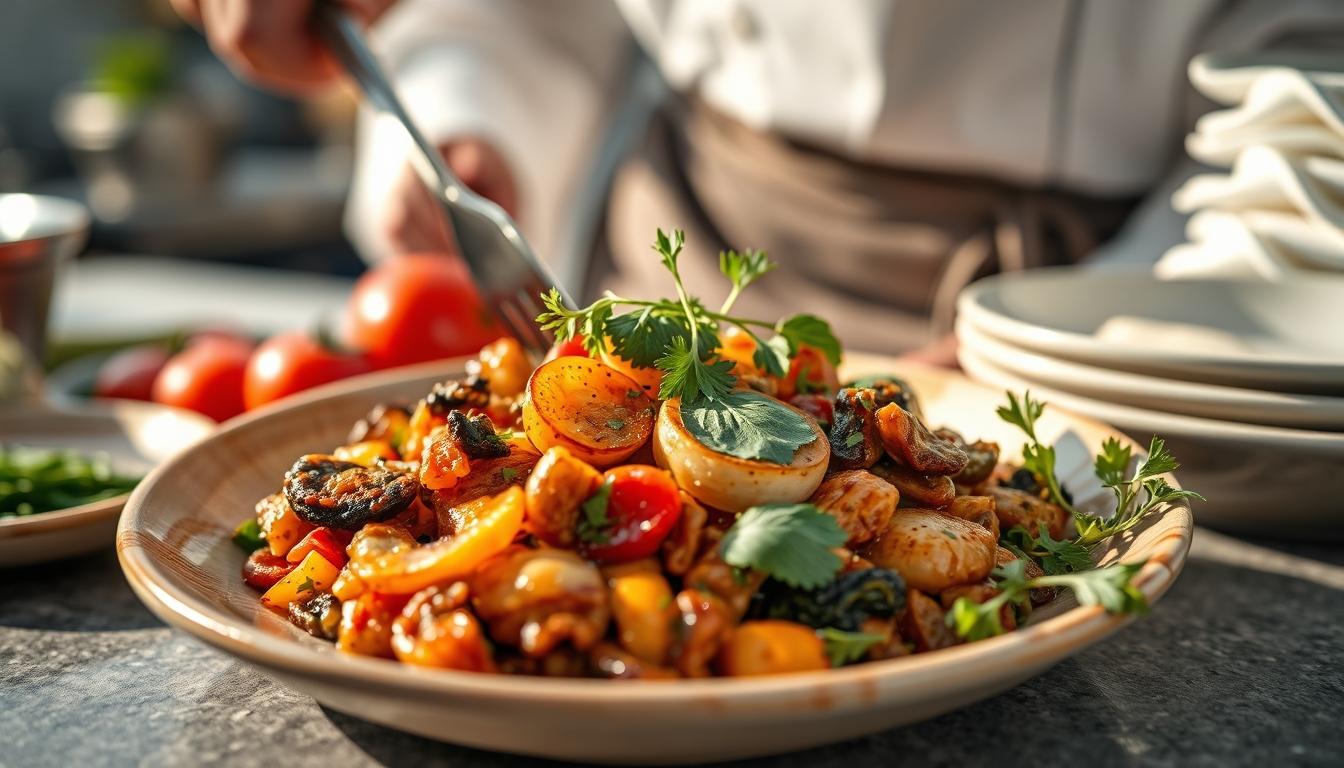 Ingredients prepared for a simple home dinner