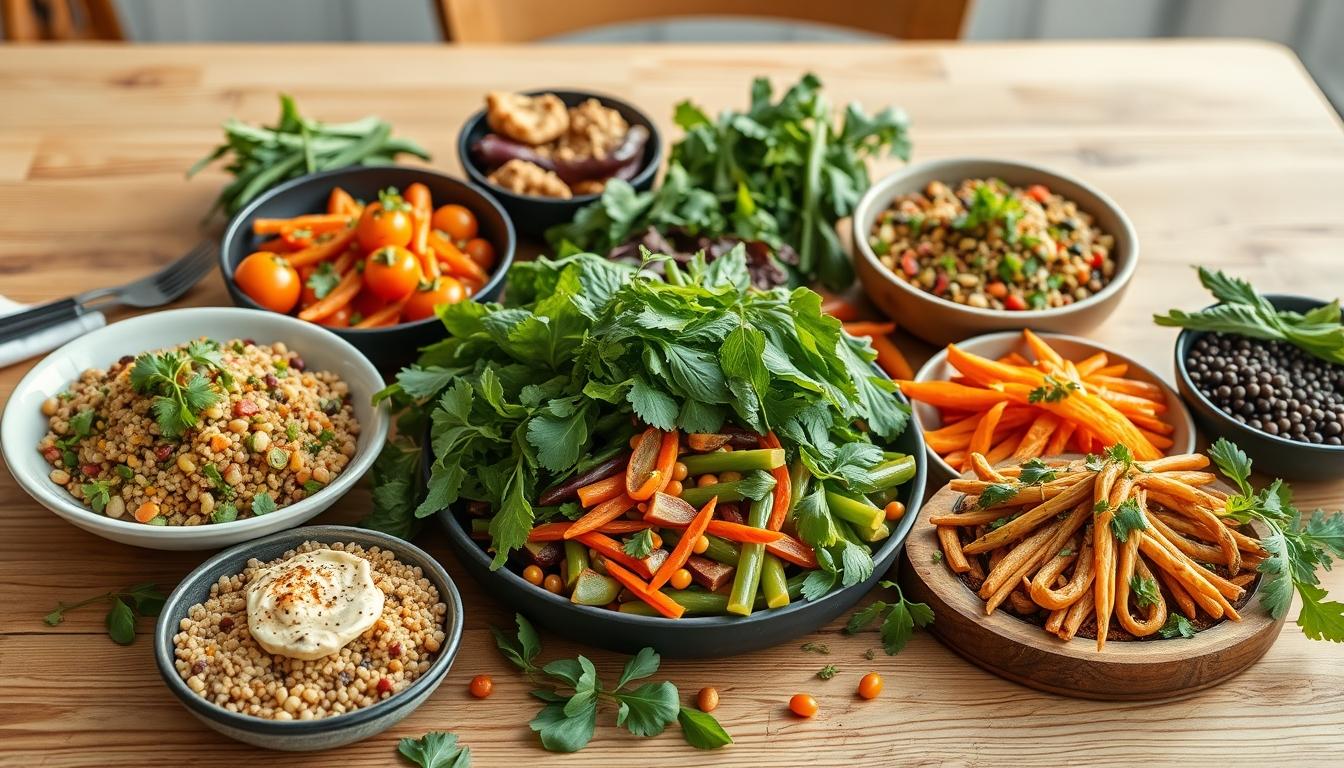 Seasonal meal prepared in a home kitchen